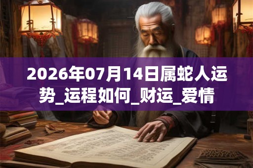 2026年07月14日属蛇人运势_运程如何_财运_爱情