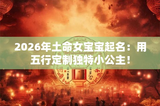 2026年土命女宝宝起名：用五行定制独特小公主！