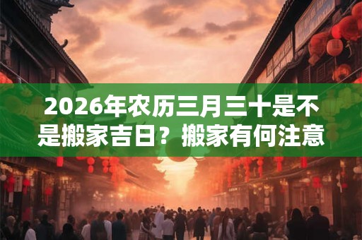 2026年农历三月三十是不是搬家吉日？搬家有何注意事项？