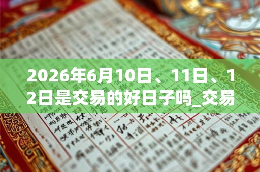 2026年6月10日、11日、12日是交易的好日子吗_交易可以吗