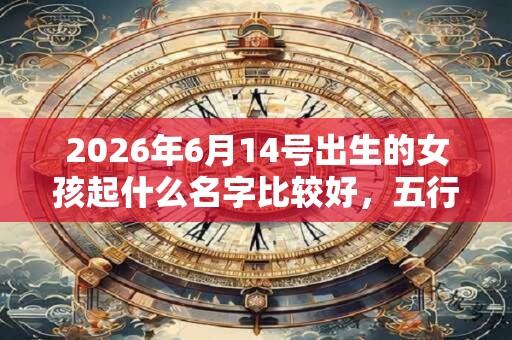 2026年6月14号出生的女孩起什么名字比较好，五行属什么