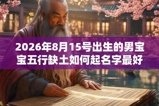 2026年8月15号出生的男宝宝五行缺土如何起名字最好