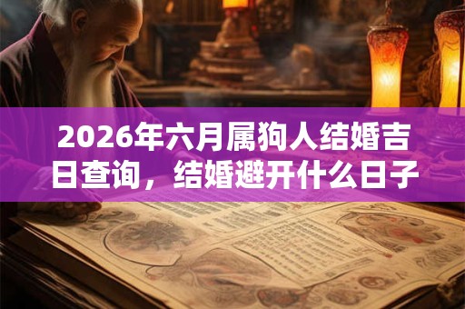 2026年六月属狗人结婚吉日查询,结婚避开什么日子? 2026年六月属狗人结婚吉日查询,结婚避开什么日子?