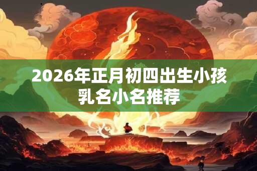 2026年正月初四出生小孩乳名小名推荐