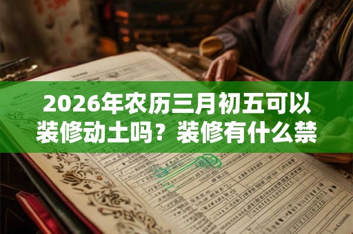 2026年农历三月初五可以装修动土吗？装修有什么禁忌？