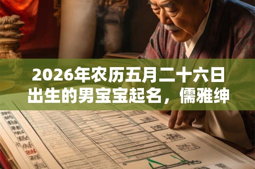 2026年农历五月二十六日出生的男宝宝起名，儒雅绅士特别的名字推荐
