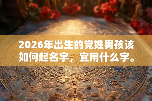 2026年出生的党姓男孩该如何起名字，宜用什么字。