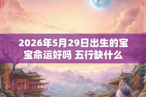 2026年5月29日出生的宝宝命运好吗 五行缺什么 2026年5月29日出生的宝宝命运好吗 五行缺什么
