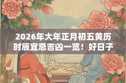 2026年大年正月初五黄历时辰宜忌吉凶一览!好日子? 2026年大年正月初五黄历时辰宜忌吉凶一览!好日子?