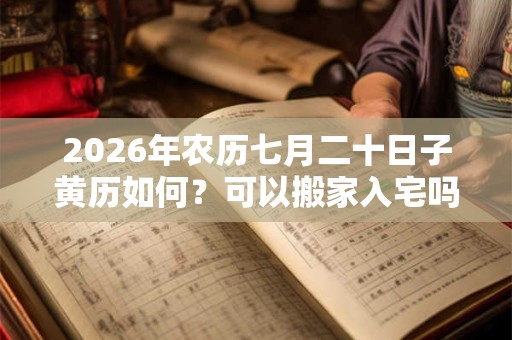 2026年农历七月二十日子黄历如何？可以搬家入宅吗？