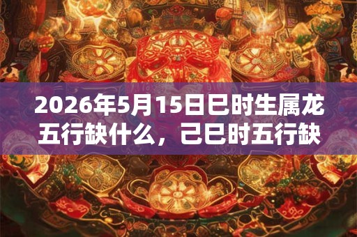 2026年5月15日巳时生属龙五行缺什么,己巳时五行缺什么 2026年5月15日巳时生属龙五行缺什么,己巳时五行缺什么