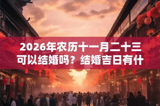 2026年农历十一月二十三可以结婚吗？结婚吉日有什么讲究？