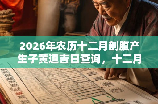 2026年农历十二月剖腹产生子黄道吉日查询，十二月鼠宝宝好不好？