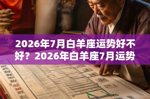 2026年7月白羊座运势好不好？2026年白羊座7月运势解析