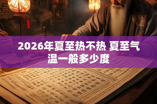 2026年夏至热不热 夏至气温一般多少度 2026年夏至热不热 夏至气温一般多少度