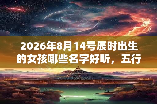 2026年8月14号辰时出生的女孩哪些名字好听，五行属什么