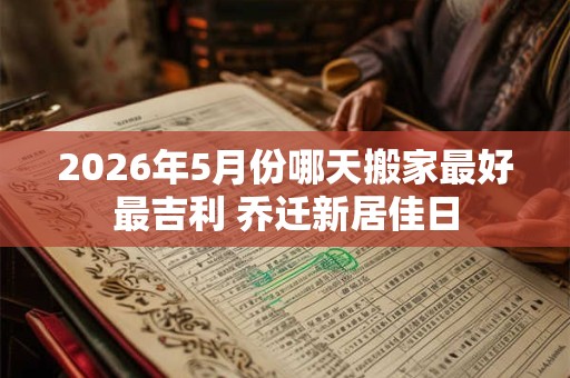 2026年5月份哪天搬家最好最吉利 乔迁新居佳日