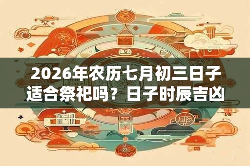2026年农历七月初三日子适合祭祀吗？日子时辰吉凶如何？