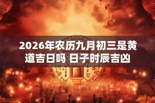 2026年农历九月初三是黄道吉日吗 日子时辰吉凶