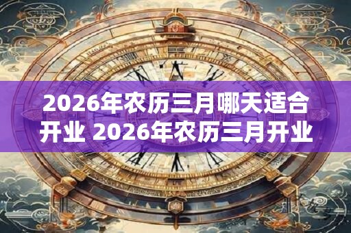 2026年农历三月哪天适合开业 2026年农历三月开业吉日