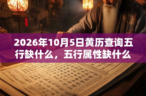 2026年10月5日黄历查询五行缺什么，五行属性缺什么