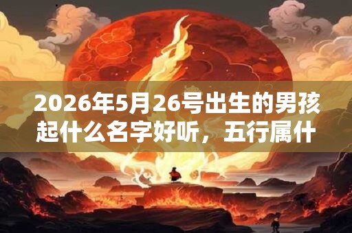 2026年5月26号出生的男孩起什么名字好听，五行属什么
