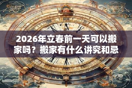 2026年立春前一天可以搬家吗？搬家有什么讲究和忌讳？