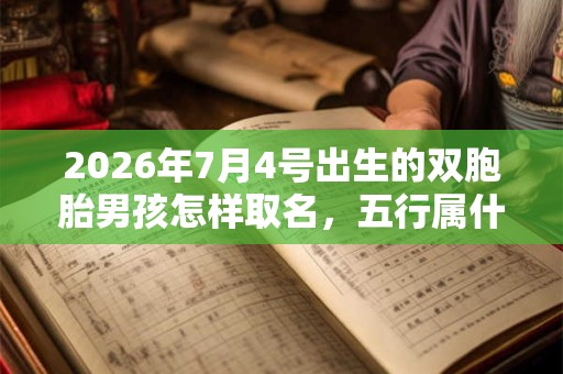 2026年7月4号出生的双胞胎男孩怎样取名，五行属什么