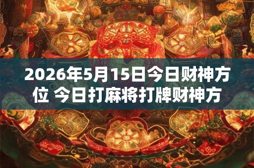 2026年5月15日今日财神方位 今日打麻将打牌财神方位！