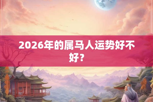 2026年的属马人运势好不好? 2026年的属马人运势好不好?