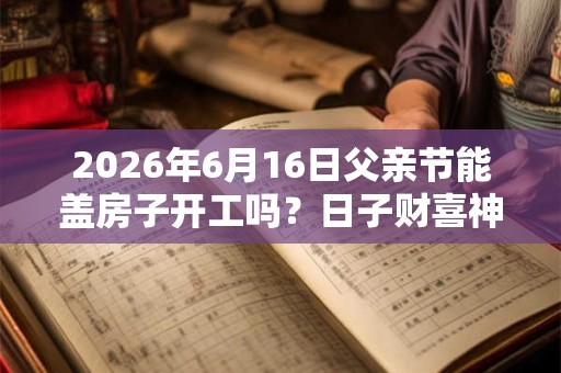 2026年6月16日父亲节能盖房子开工吗？日子财喜神吉位在哪？