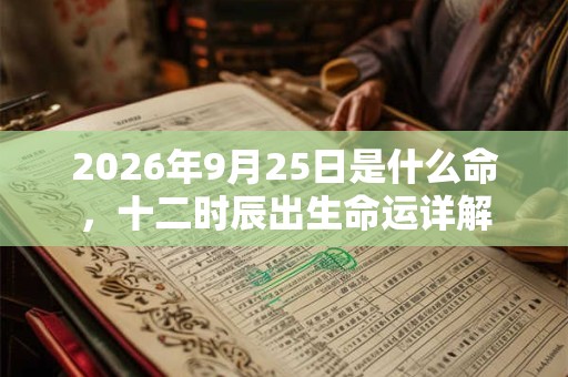 2026年9月25日是什么命，十二时辰出生命运详解