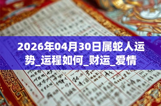 2026年04月30日属蛇人运势_运程如何_财运_爱情
