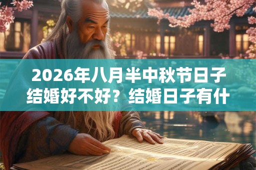 2026年八月半中秋节日子结婚好不好?结婚日子有什么讲究? 2026年八月半中秋节日子结婚好不好?结婚日子有什么讲究?