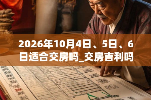 2026年10月4日、5日、6日适合交房吗_交房吉利吗