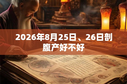 2026年8月25日、26日剖腹产好不好