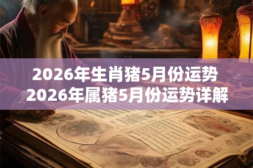 2026年生肖猪5月份运势 2026年属猪5月份运势详解 2026年生肖猪5月份运势 2026年属猪5月份运势详解