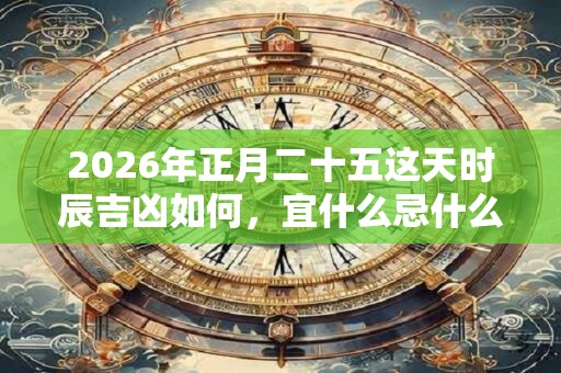 2026年正月二十五这天时辰吉凶如何,宜什么忌什么? 2026年正月二十五这天时辰吉凶如何,宜什么忌什么?