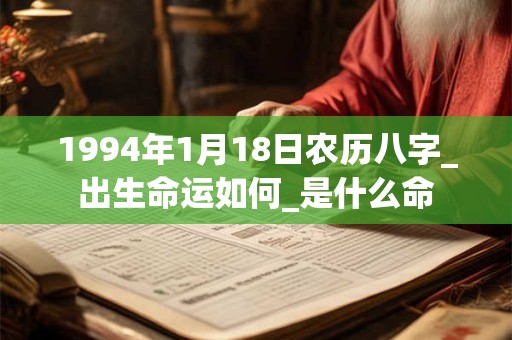 1994年1月18日农历八字_出生命运如何_是什么命 1994年1月18日农历八字_出生命运如何_是什么命