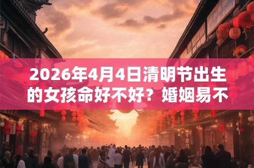 2026年4月4日清明节出生的女孩命好不好？婚姻易不顺吗？