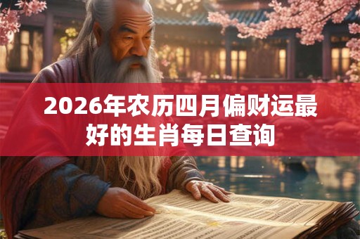 2026年农历四月偏财运最好的生肖每日查询 2026年农历四月偏财运最好的生肖每日查询