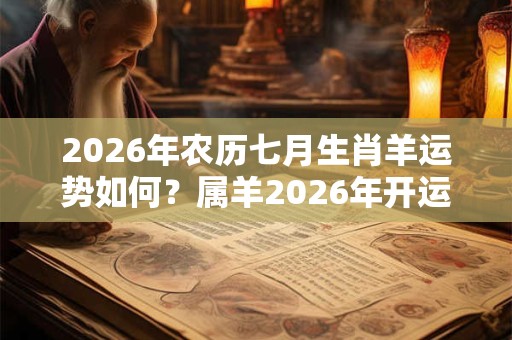 2026年农历七月生肖羊运势如何？属羊2026年开运吉祥物？
