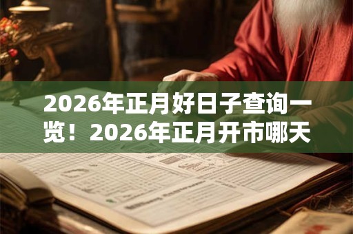 2026年正月好日子查询一览！2026年正月开市哪天好？