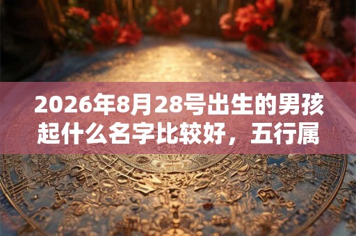 2026年8月28号出生的男孩起什么名字比较好，五行属什么