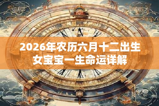 2026年农历六月十二出生女宝宝一生命运详解 2026年农历六月十二出生女宝宝一生命运详解
