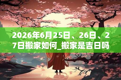 2026年6月25日、26日、27日搬家如何_搬家是吉日吗