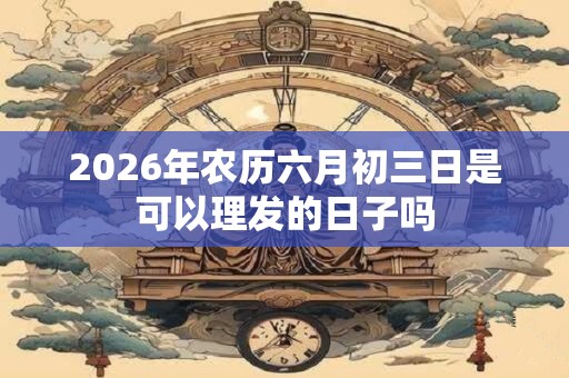2026年农历六月初三日是可以理发的日子吗