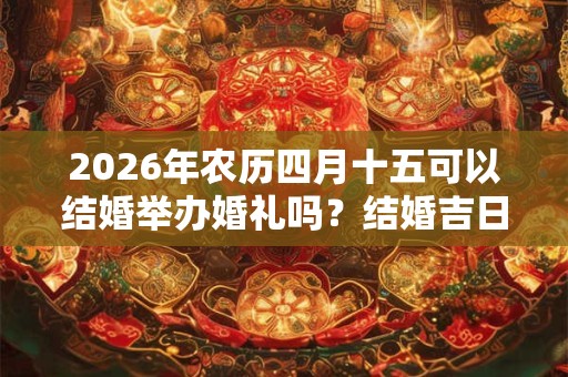 2026年农历四月十五可以结婚举办婚礼吗？结婚吉日怎么选？