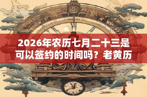 2026年农历七月二十三是可以签约的时间吗？老黄历当天卦象如何？