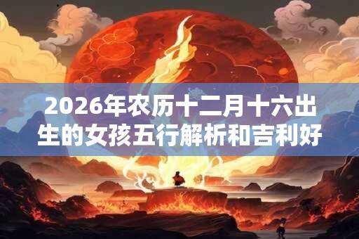 2026年农历十二月十六出生的女孩五行解析和吉利好名